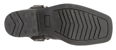 Mens Black Square Toe Leather Harness Biker Boots - Low Harley