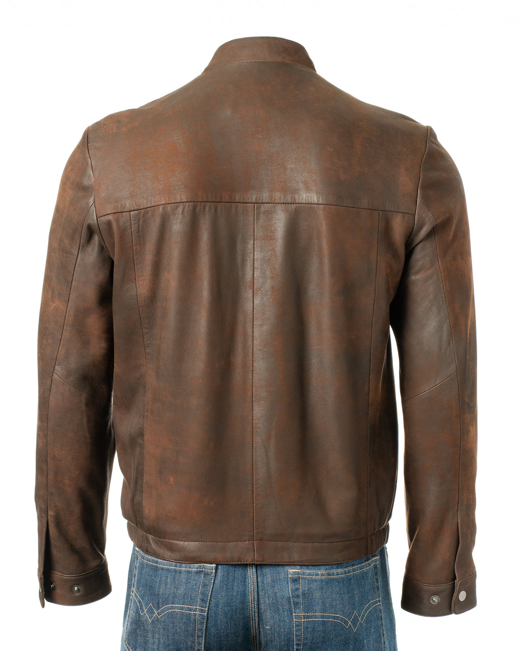 Men's Brown Simple Nubuck Jacket: Davide