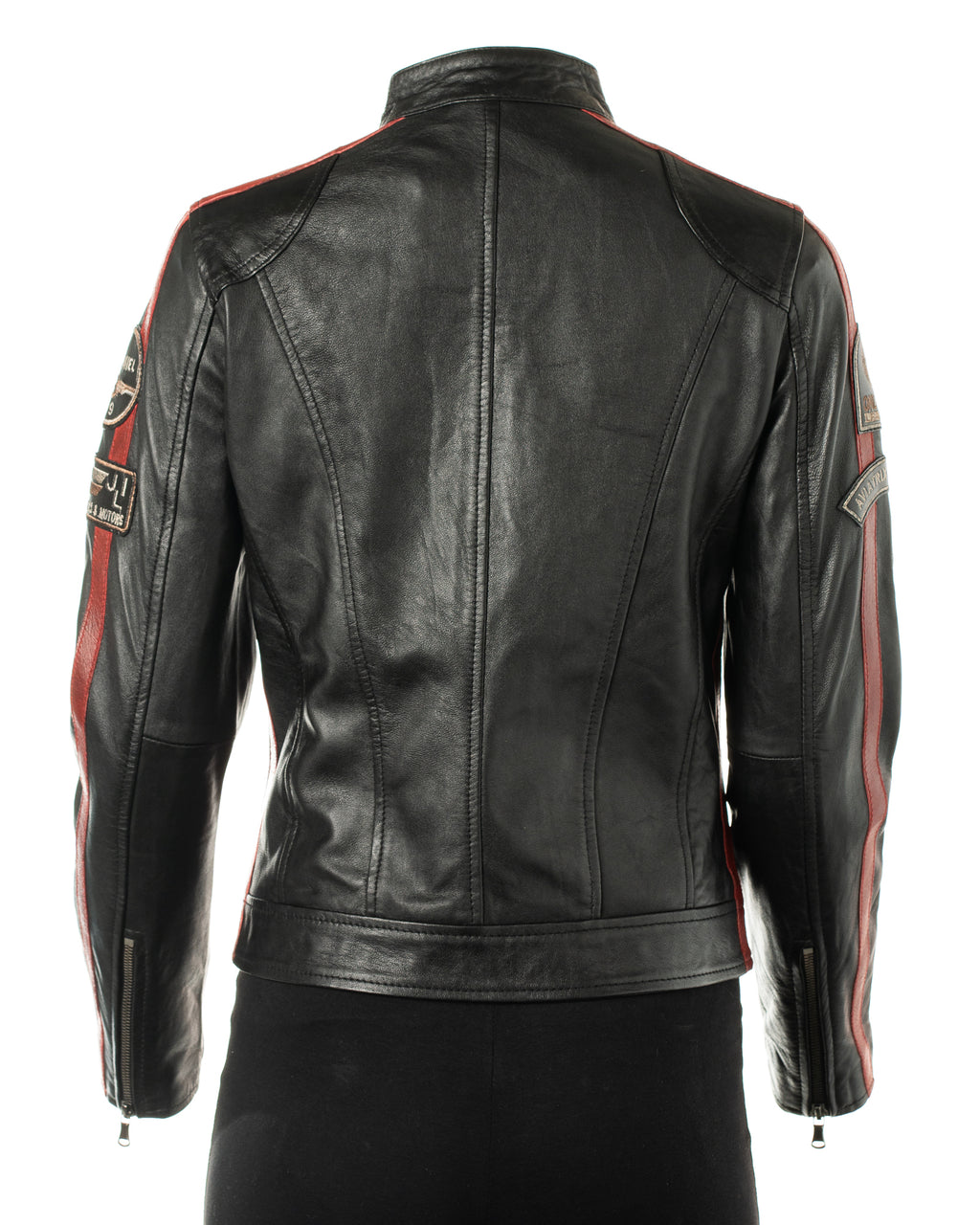 Women's Vintage Style Racing Biker Style Leather Jacket: Paoline