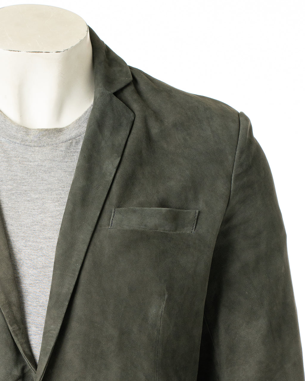 Men's Grey Fitted Tailored Suede Blazer: Federigo