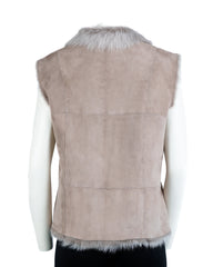 Ladies Taupe Toscana Shearling Sheepskin Gilet: Diana