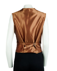 Ladies Snake Skin Effect Half Skin Leather Fitted Waistcoat: Vita