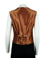 Ladies Warm Stone Half Skin Leather Fitted Waistcoat: Vita