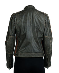 Women's Desert Tan Vintage Style Racing Biker Style Leather Jacket: Paoline