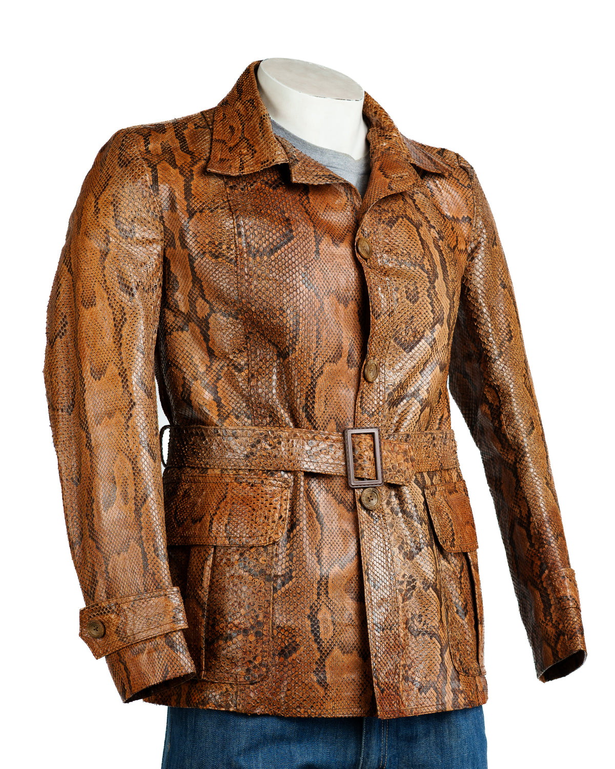 Men's Snake Skin Belted Jacket