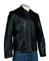 Men's Black Classic & Simple Leather Jacket: James