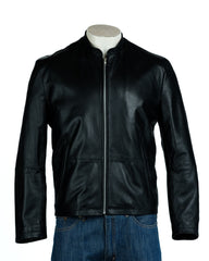 Men's Black Classic & Simple Leather Jacket: James
