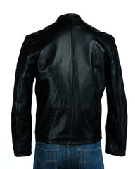 Men's Black Classic & Simple Leather Jacket: James