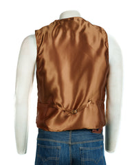 Men's Stone Half Skin Leather Waistcoat: Vito