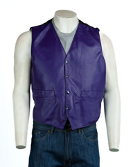 Men's Purple Half Skin Leather Waistcoat: Vito