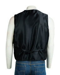 Men's Purple Half Skin Leather Waistcoat: Vito