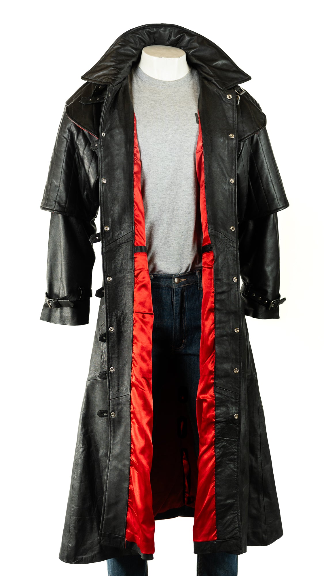 Men's Black Full Length Leather Duster Coat: Hugo – Leather Jacket