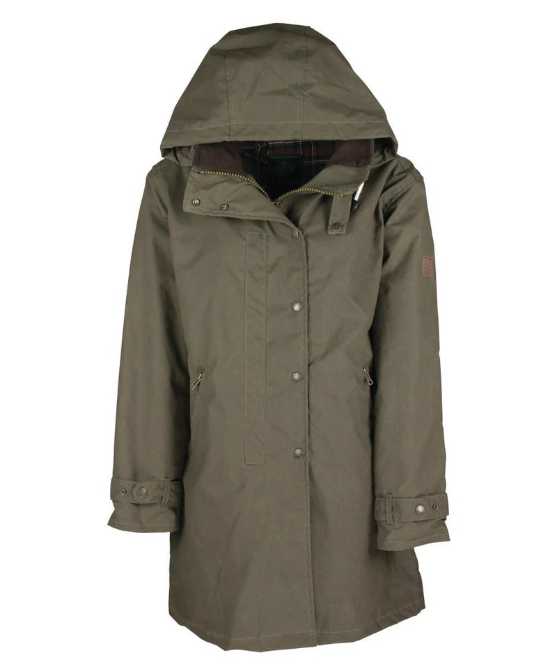 Ladies Brighton Washwax Parka Dark Olive