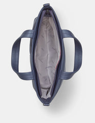 Yoshi - Hampton Navy Leather Grab Bag with Detachable Shoulder Strap