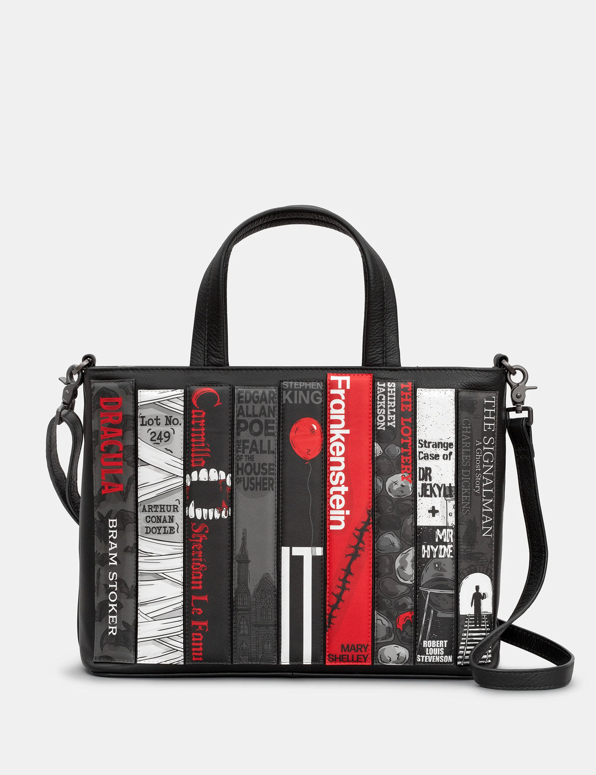 Yoshi - Horror Bookworm Leather Grab Bag with Detachable Shoulder Strap