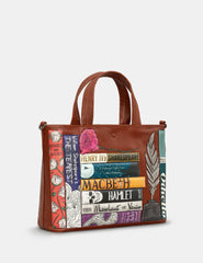 Yoshi - Shakespeare Bookworm Leather Grab Bag with Detachable Shoulder Strap