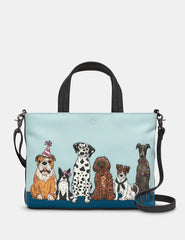 Yoshi - Party Dogs Leather Grab Bag with Detachable Shoulder Strap