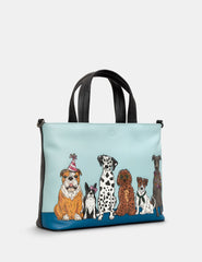 Yoshi - Party Dogs Leather Grab Bag with Detachable Shoulder Strap
