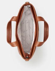 Yoshi - Hampton Brown Leather Grab Bag with Detachable Shoulder Strap