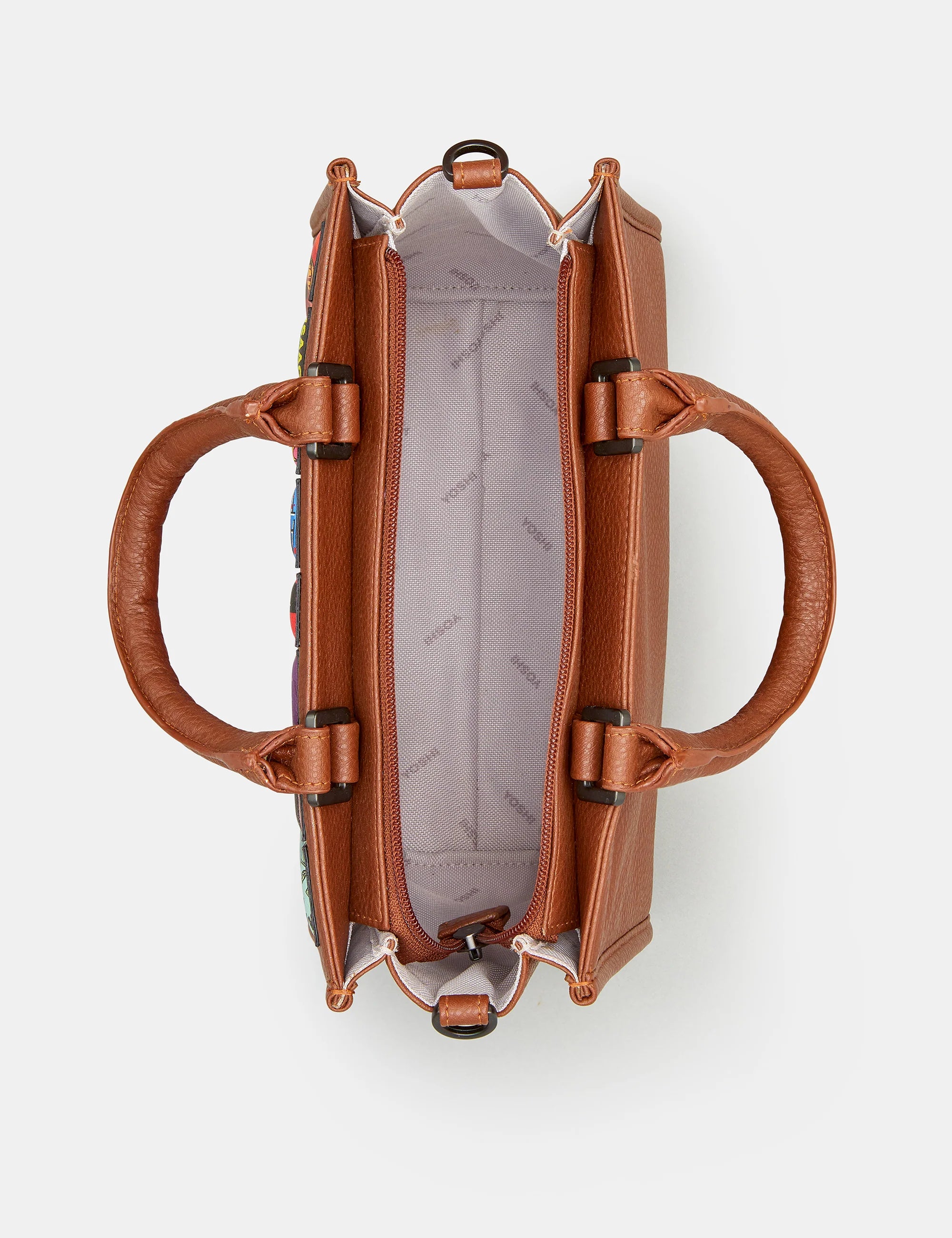 Yoshi - Vegan Leather / Faux Leather Bookworm Library Brown Grab Bag with Detachable Shoulder Strap