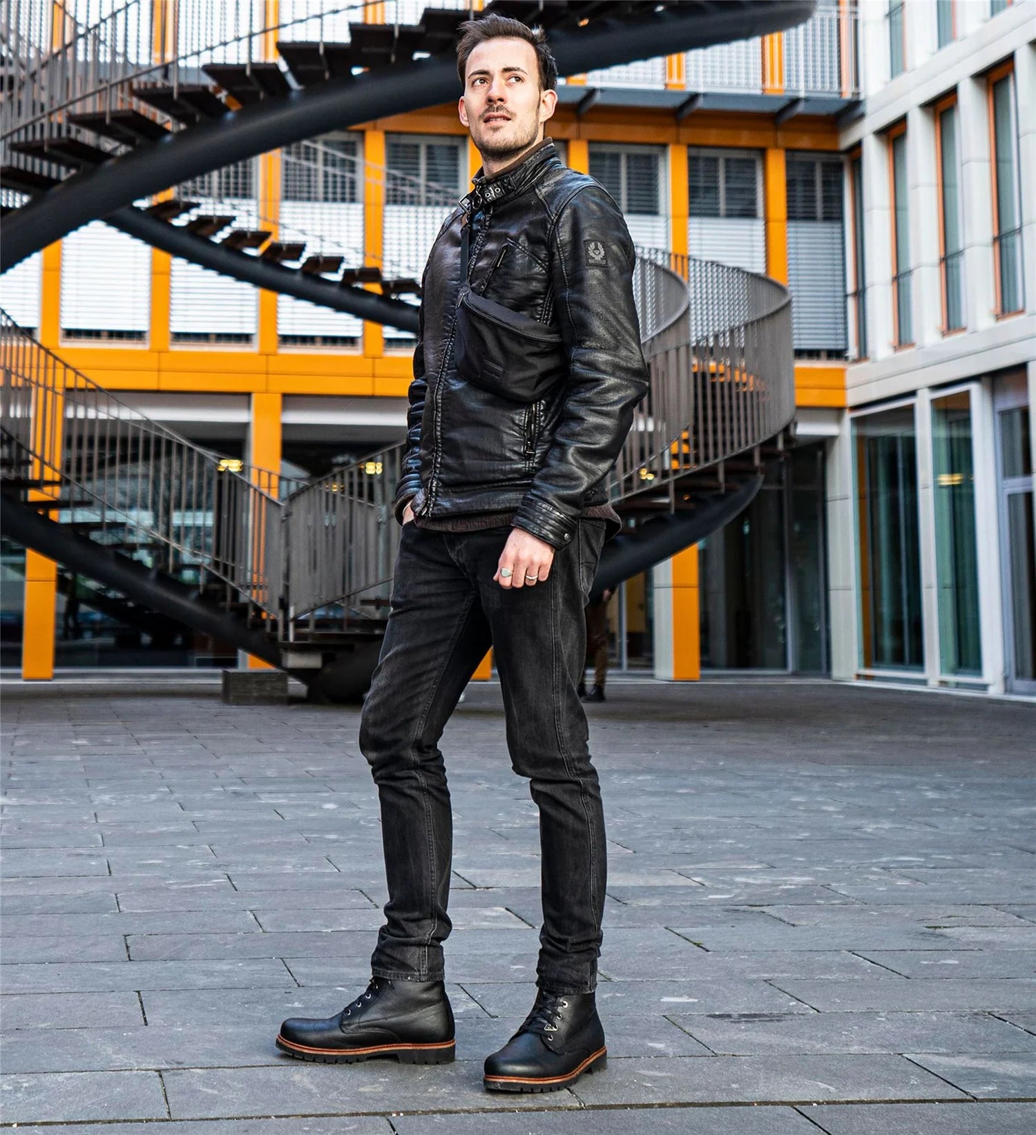 Panama Jack Men's Black Leather P03 Aviator Boots – Leather