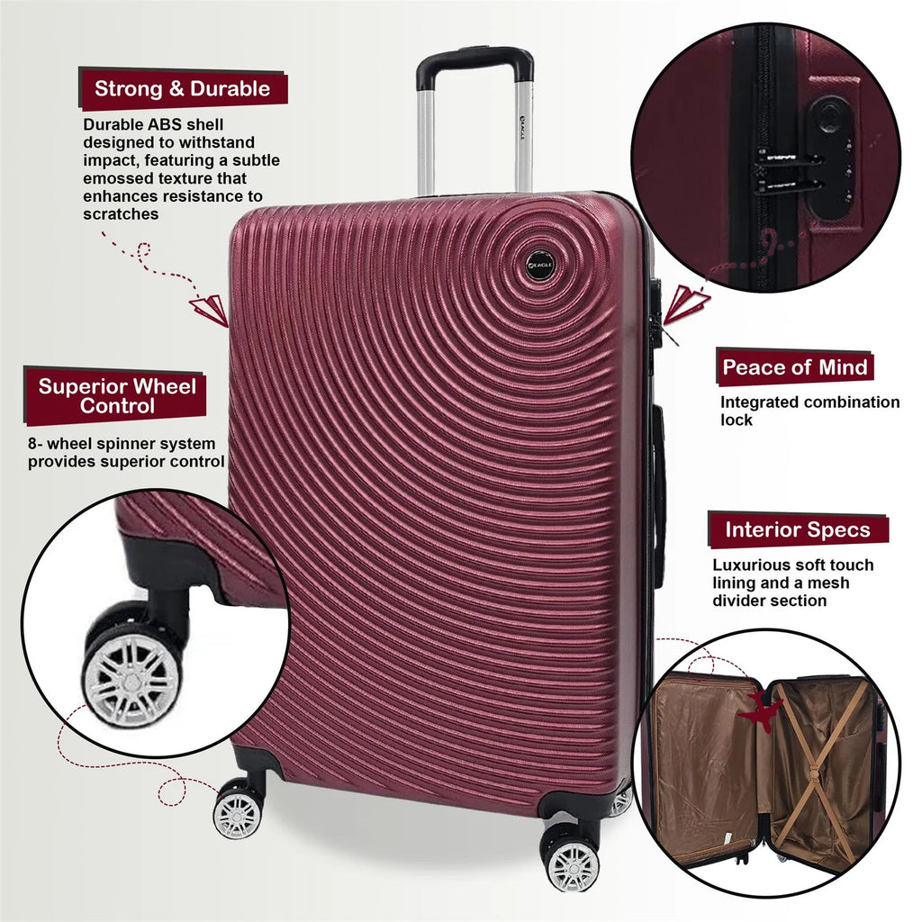 Brookside Medium Hard Shell Burgundy Suitcase