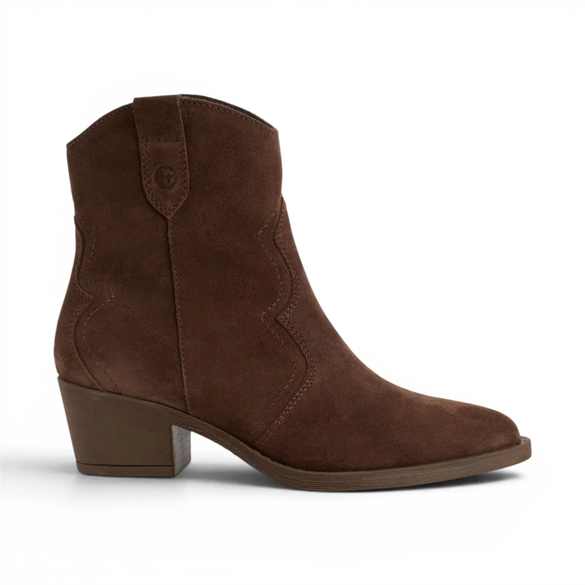 Tamaris - Women's Brown Suede Western Style Ankle Boots 25702-41