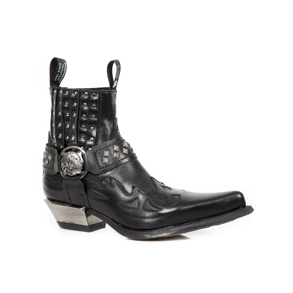 NEW ROCK - 7950-S1 Gothic Ankle Boots With Skull