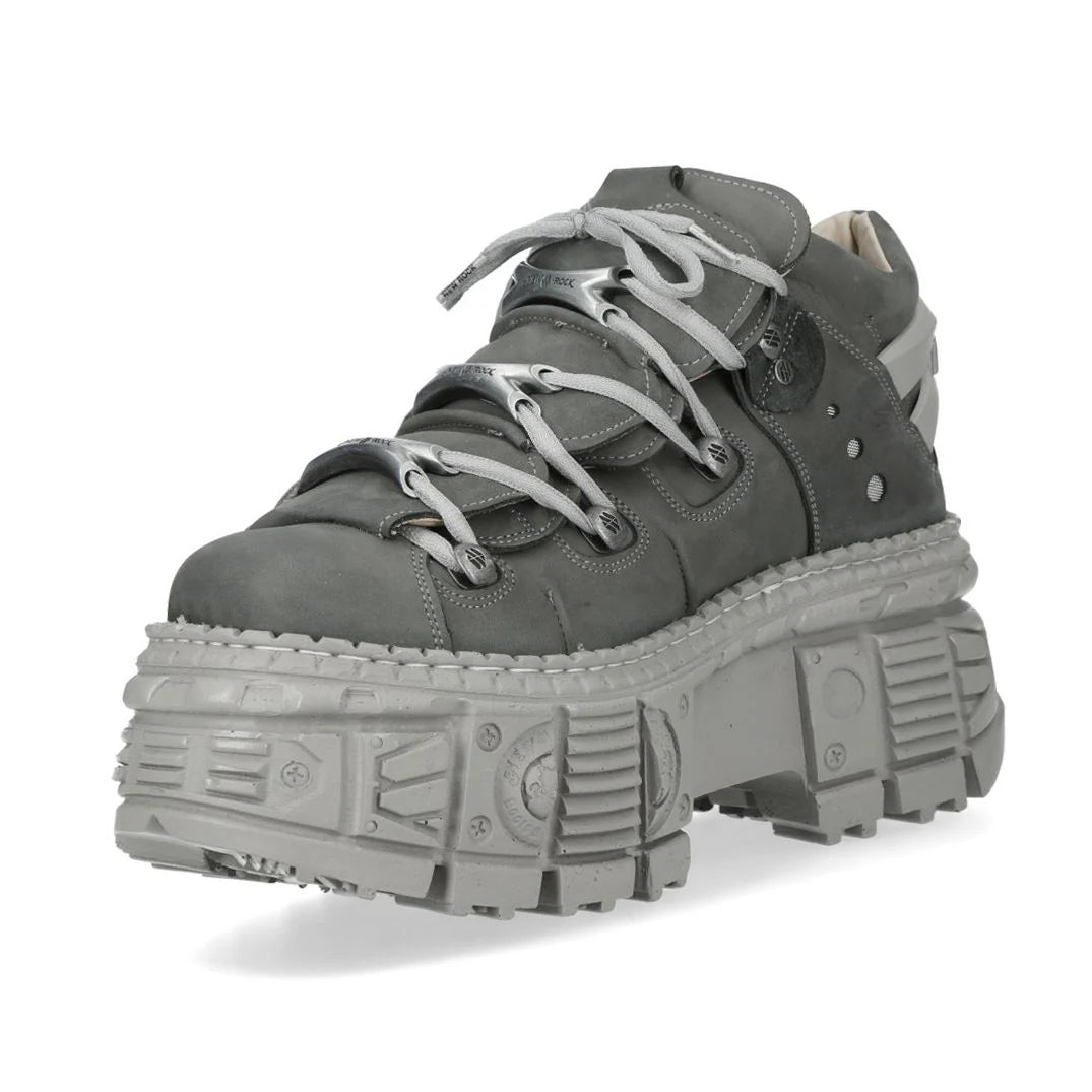 NEW ROCK - M-106WALL-C63 Urban Grey Leather Tower Boots