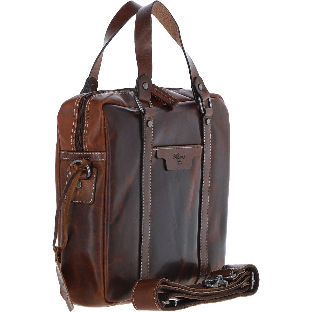 Vintage Brown Leather Laptop Messenger Bag