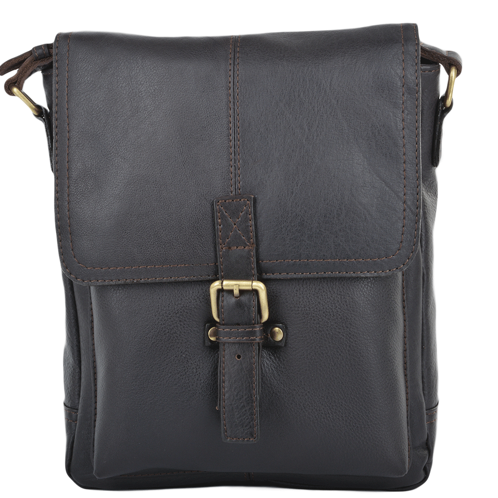 Brown Leather A4 Small Tablet Messenger Bag