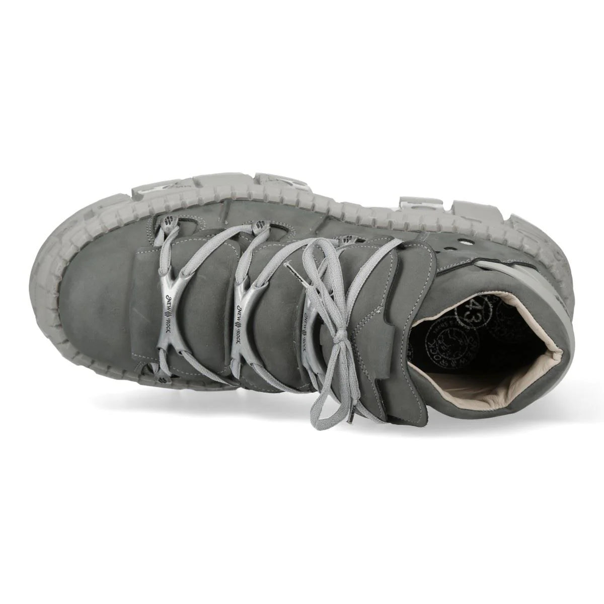 NEW ROCK - M-106WALL-C63 Urban Grey Leather Tower Boots