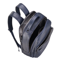 Large Navy Vintage Leather Laptop Rucksack