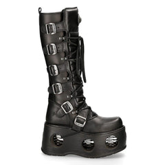 NEW ROCK - 272-S2 Neptuno Knee High Platform Boots With Spring Heels