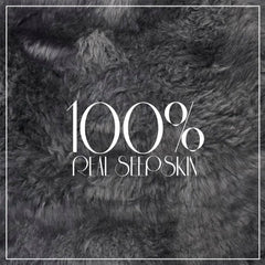 Large Silky Soft Charcoal Grey Genuine Sheepskin Rug