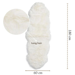 Large Silky Soft Ivory Genuine Sheepskin Rug