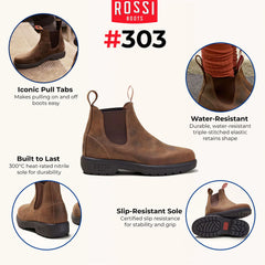 Rossi - 303 Endura Tan Brown Leather Chelsea Boots