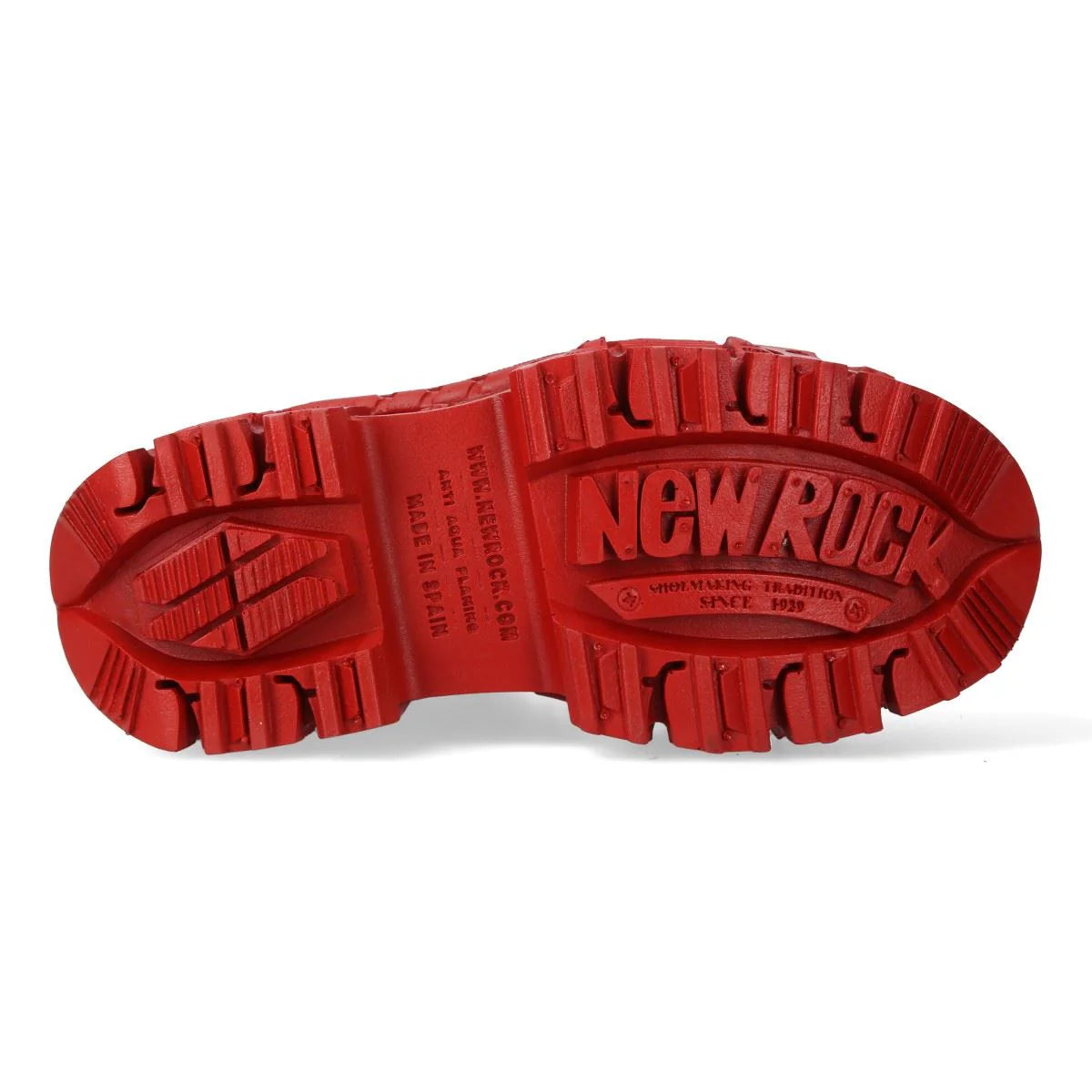 NEW ROCK - M-106WALL-C13 Red Leather Platform Boots