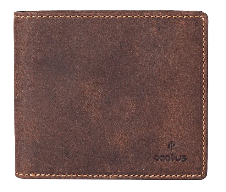 Cactus Buff Brown Leather Basic Wallet with RFID