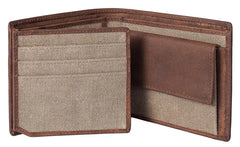 Cactus Buff Brown Leather Card & Coin Wallet with RFID