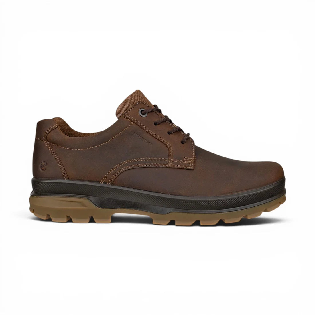 Ecco - Men's Camel Brown Leather Waterproof Casual Shoes: Rugged Track 25
