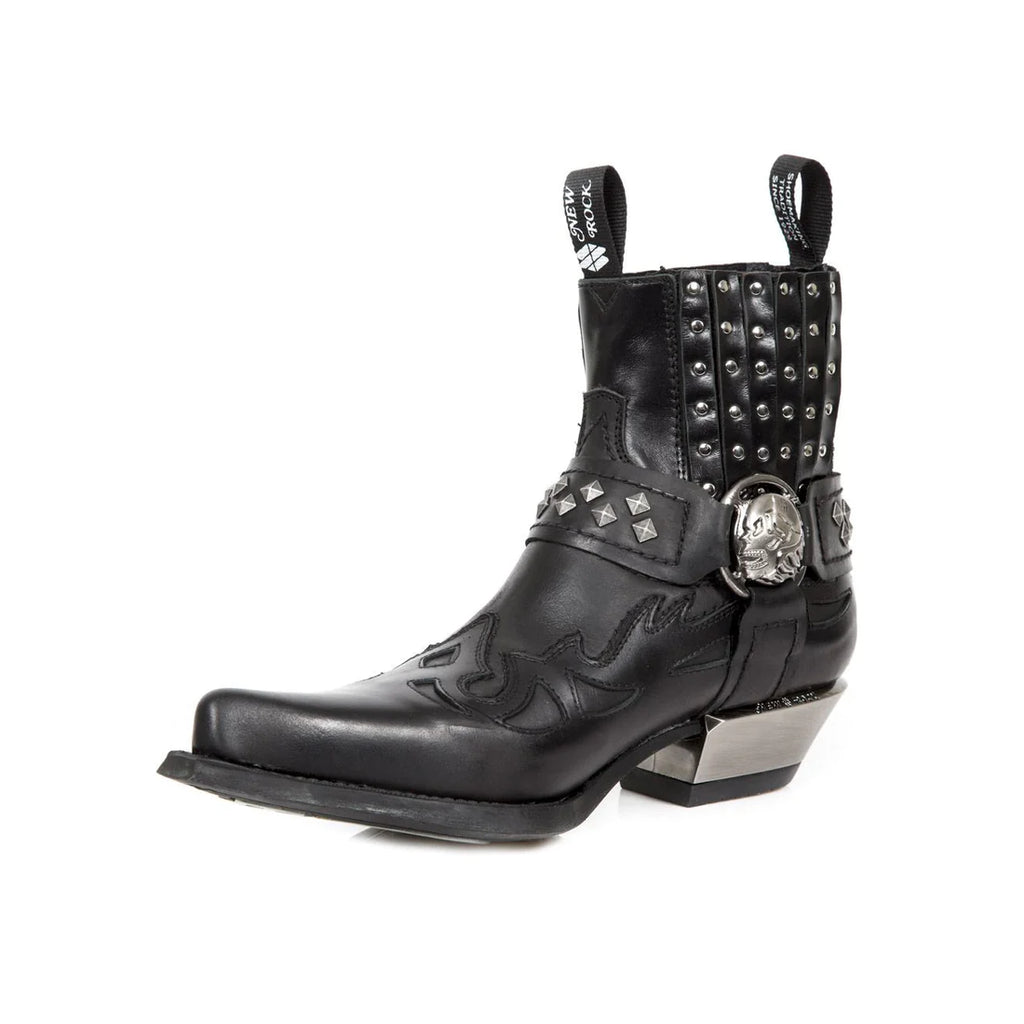 NEW ROCK - 7950-S1 Gothic Ankle Boots With Skull