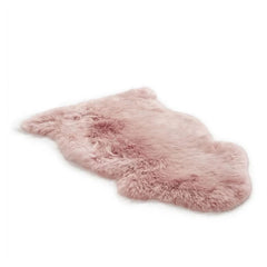 Silky Soft Rose Pink Genuine Sheepskin Rug