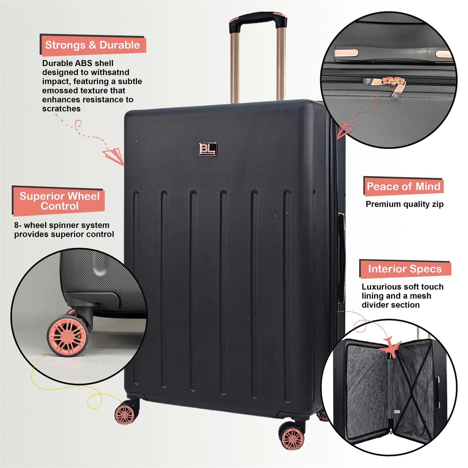 Columbia Cabin Hard Shell Black Suitcase
