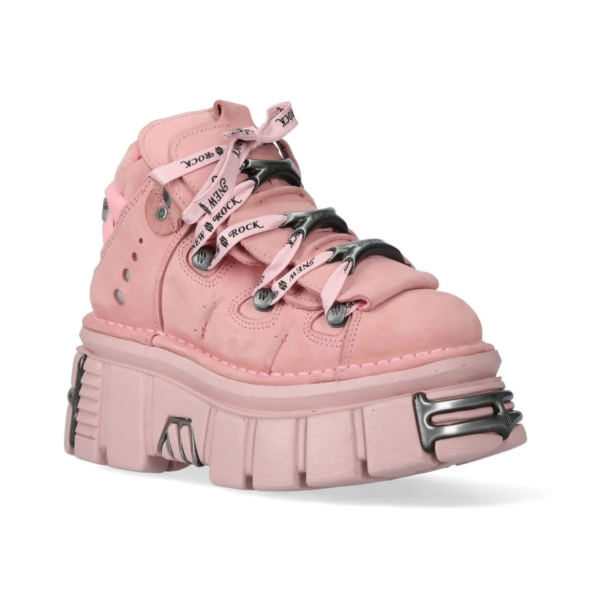 NEW ROCK - M-106-C153 Pink Leather Tower Boots