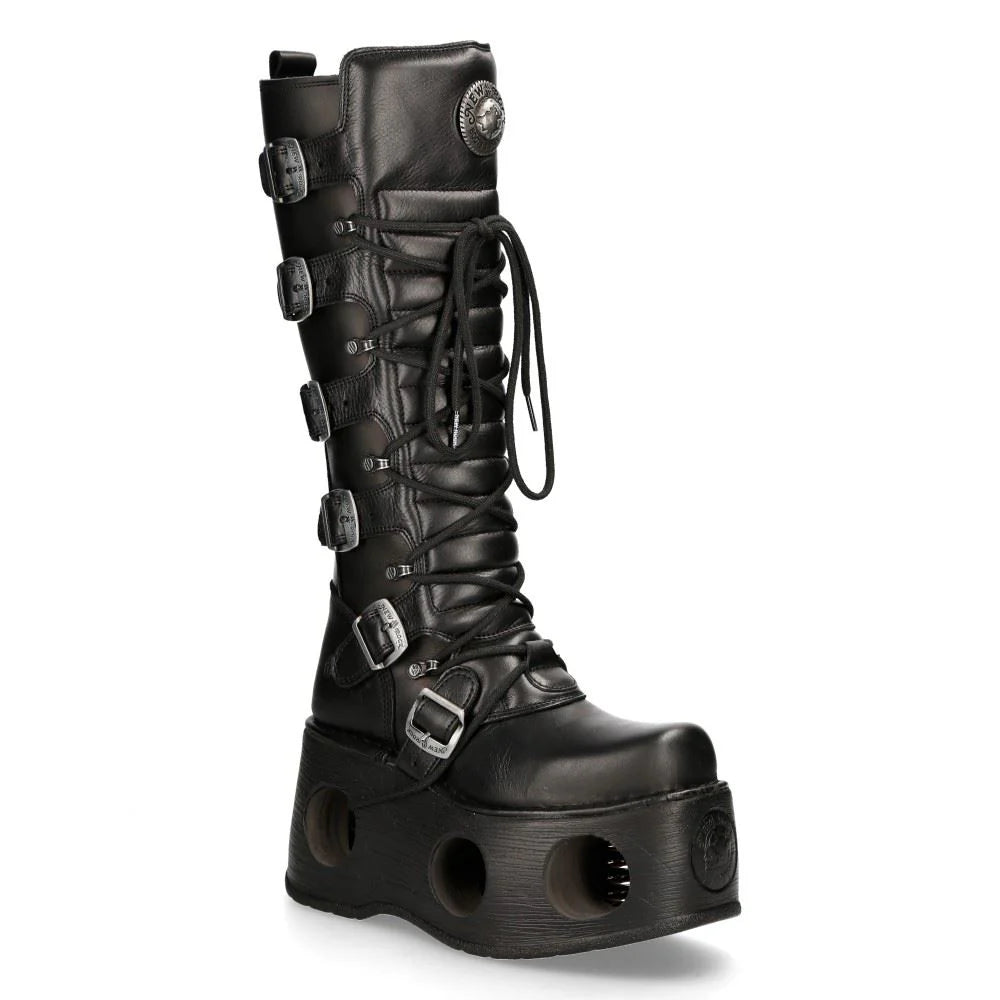 NEW ROCK - 272-S2 Neptuno Knee High Platform Boots With Spring Heels