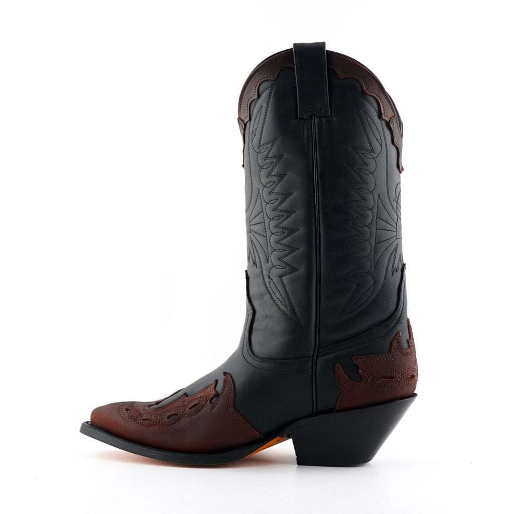 Grinders - Arizona Hi Black and Brown Leather Cowboy / Western  Style Boots