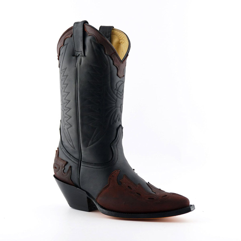 Grinders - Arizona Hi Black and Brown Leather Cowboy / Western  Style Boots