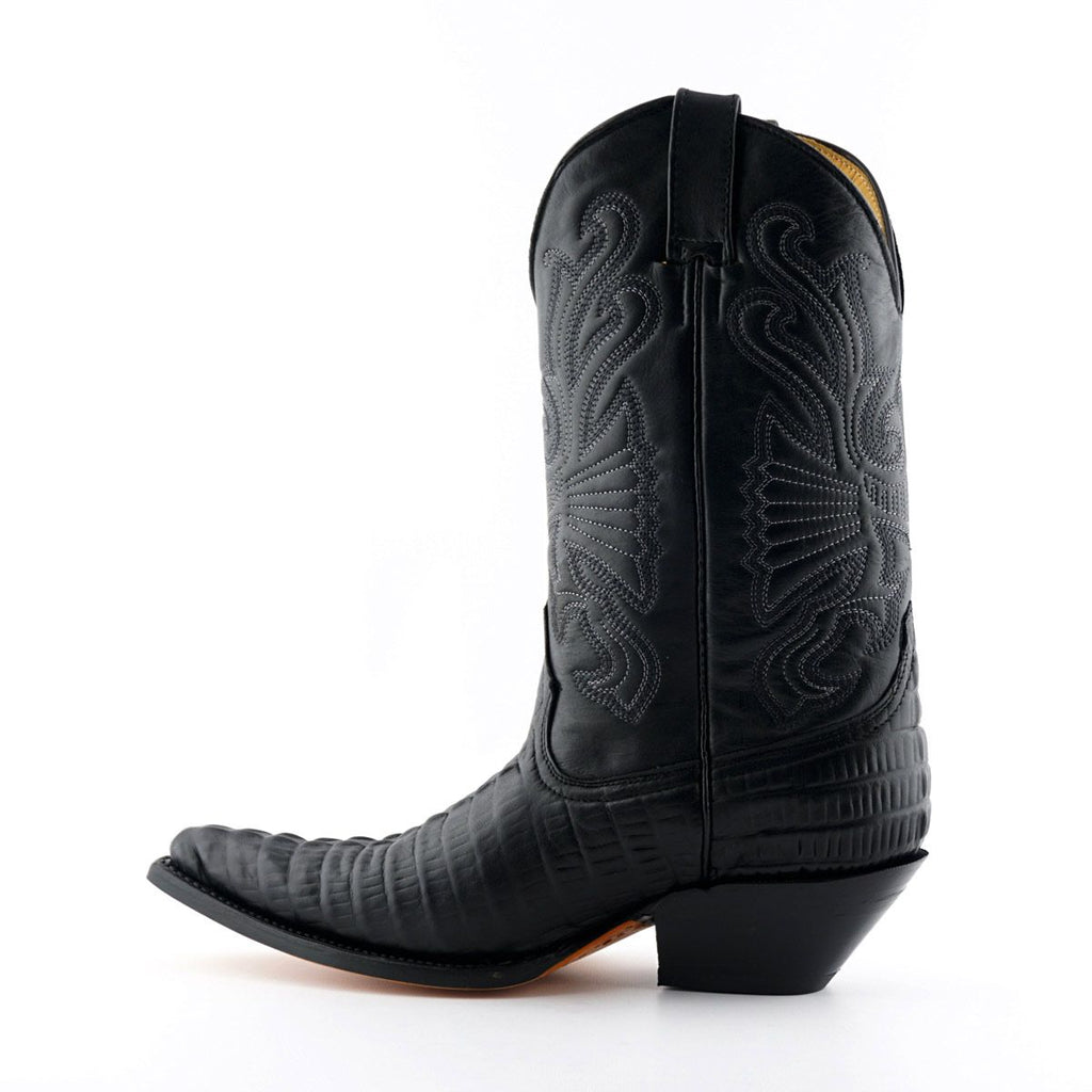 Grinders - Carolina Black Leather Cowboy / Western Style Boots