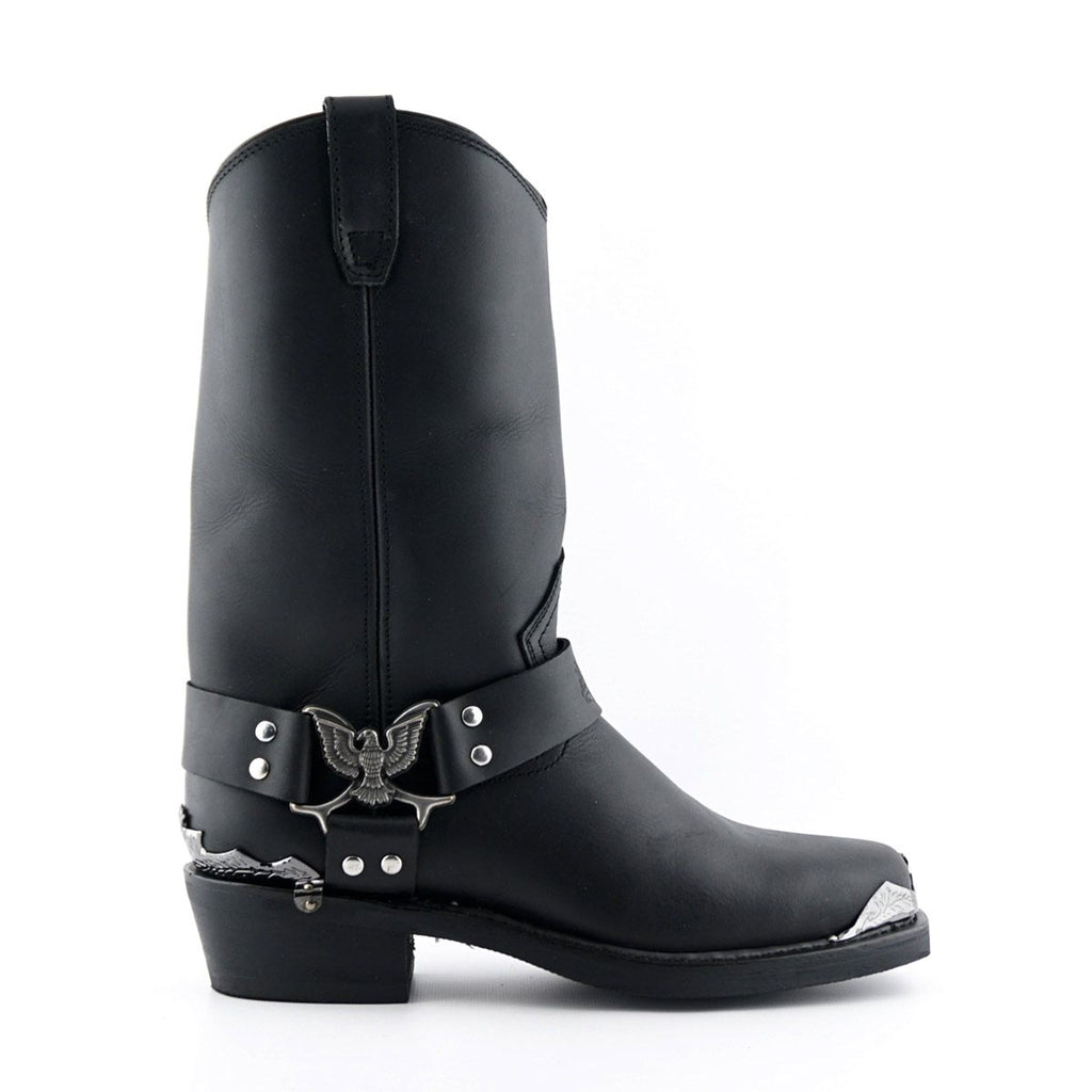 Grinders - Eagle Hi Black Leather Cowboy / Western  Style Boots